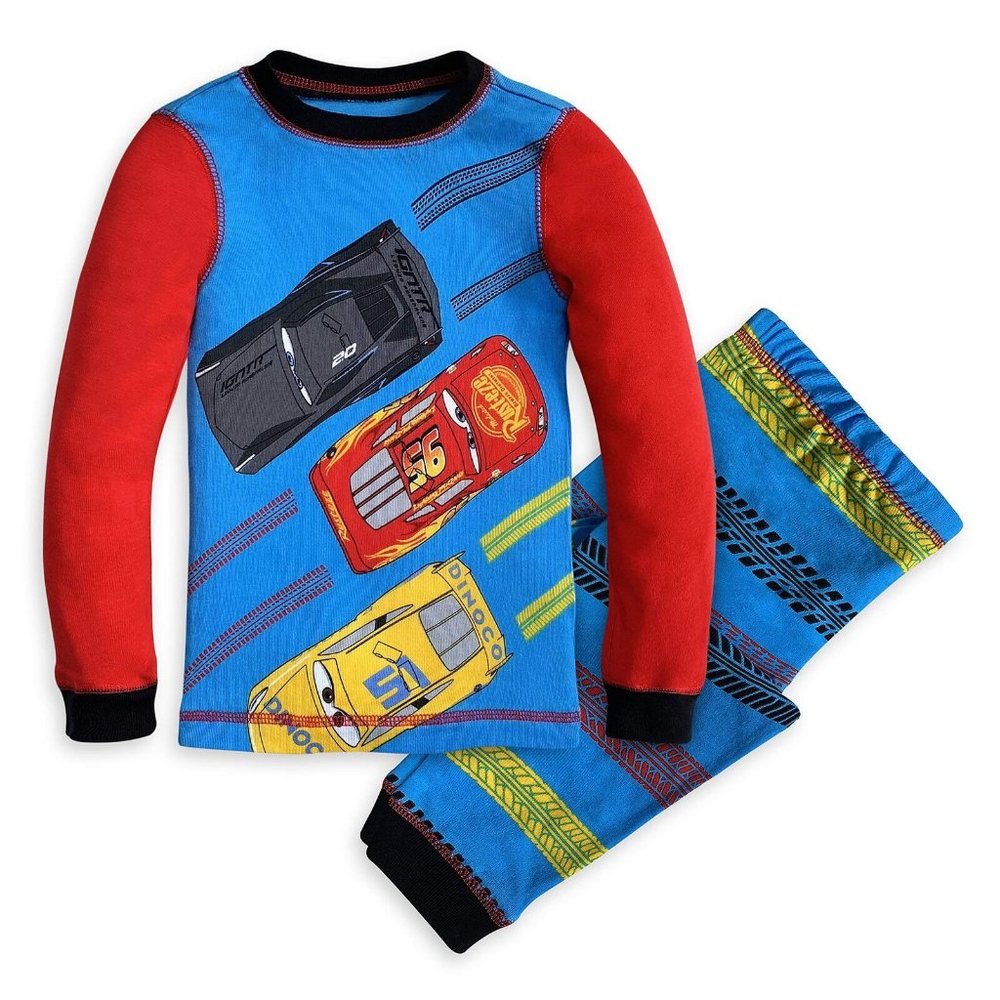 New Disney Pixar Cars PJ PALS Boys Pajamas Set Size 7